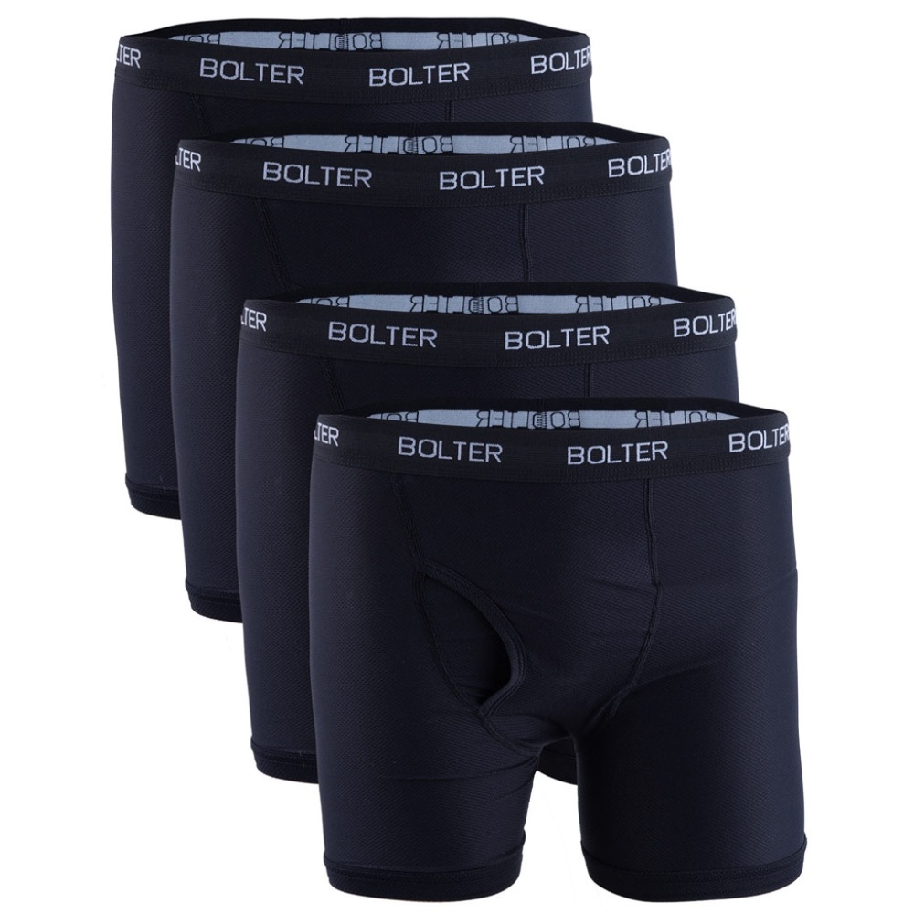 *Sale* 4-Pack Gym Boxer Briefs Black 9002 NWT Black